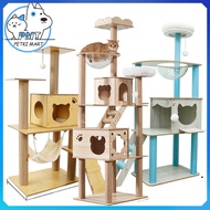 【พร้อมส่ง】PMT คอนโดแมว 185cm แบบไม้ คอนโดแมวอวกาศ พร้อมโดมนอนแบบใส บันไดและกล่องนอน บ้านแมว คอนโดแมว