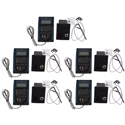 ONGE 5X 5 Band EQ Equalizer Pickup, Acoustic Guitar Preamplifier Tuner With LCD Tuner And Volume Con