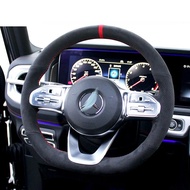 For Mercedes Benz EQE C200 GLC260 E300 CLA220 GLE450 Manual Sewing Car Steering Wheel Cover Interior
