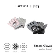 HAPPYFIT - Medium Support Fitness Gloves Anti-Slip Fitness Gym Gloves/ Gym Gloves Grip