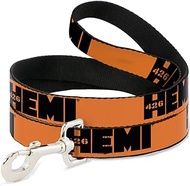 Buckle-Down Pet Leash - HEMI 426 Logo Repeat Orange/Black - 4 Feet Long - 1.5" Wide