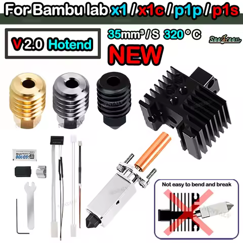 NEW Upgrade TZ 2.0 Version Bi Metal Fit Thermistor Bambu Lab X1 X1C X1E P1P P1S Hotend Brass Copper 