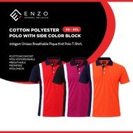 ENZO APPAREL Polo With Side Color Bloc Shirt Unisex 200gsm Adult Cotton Polyester Breathable Comfort