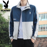 PLAYBOY Autumn Korean Men S Jacket Color-Blocking Collage Outer Wear Regular Long-Sleeve Youth Popul