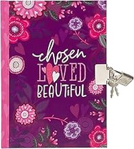 Secret Diary with Lock/Keys, Girls Interactive Christian Purple/Pink Journal with Writing Prompts Te