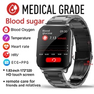 New Noninvasive Blood Glocose Health Smart Watch ECG HRV Body Temperature Blood Sugar Fitness Tracker IP67 Waterproof Smartwatch