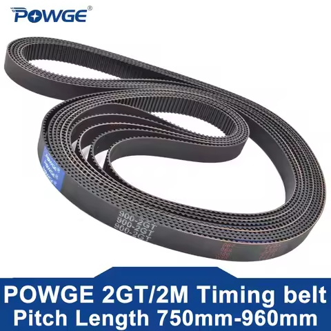 POWGE 2M 2GT Timing Belt Lp=750 752 760 770 782 784 800 810 824 840 848 850 852 860 892 900 930 940 