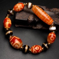Tibetan Boutique Old Mine Red Magic Tool Dzi Beads Dzi Beads Noble Dzi Beads Three-Eyed Dzi Beads Mu