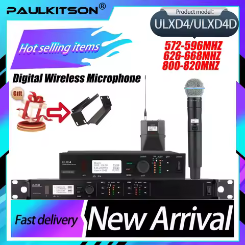Paulkitson True Diversity ULXD4/ULXD4D BETA58A Collar Earphones Professional Wireless Microphone Sys