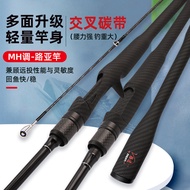 [48H Shipping] Jiewei Carbon Fiber Lure Fishing Rod MH Adjustable Black Tip Insert Joint Long Castin