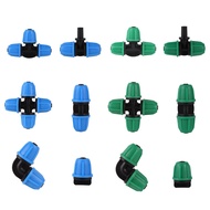 1/4" Locked Coupling 4/7mm Hose Pe Fitting Garden Watering Irrigation System Connector Water Splitte
