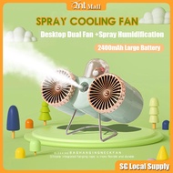 Mini fan Usb Handheld Fan Desktop Portable Strong Wind Fan Electric Fan Spray Cooling Fan 2400mAh USB Rechargeable