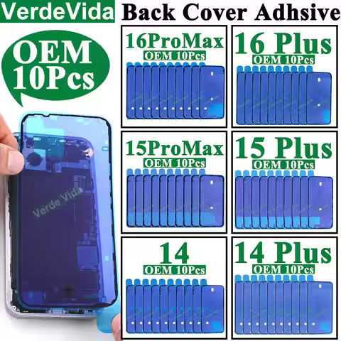 10Pcs Back Cover Side Waterproof Seal Sticker for iPhone 16Pro 15 Pro Max 14 Plus Back Frame Bezel D