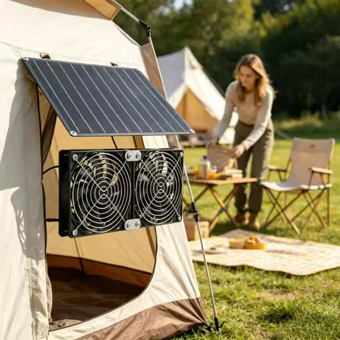 Solar Dual Vent Fan Kit 15W 20W with Solar Panel IPX7 Waterproof Low Noise 3200RPM High Airflow Exha
