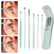 6Pcs Portable Ear Cleaner Kits Earpick Sticks Earwax Remover Ear Pick Cleaning Ear Cleanser Spoon Ea