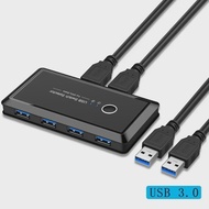 USB 3.0 2.0 Switcher USB KVM Switch 2PCs Sharing 4 อุปกรณ์ 2x4 USB Switcher Selector สําหรับ PC คีย์