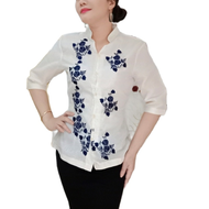 MODERN FILIPINIANA LADY TOP BARONG FOR WOMEN PURE EMBROIDERED