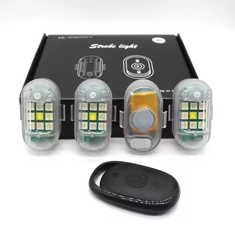 1/2/4x Motorcycles Led Strobe Lights LED Aircraft Strobe Light USB Charging Mini Led Lights 8 Colors