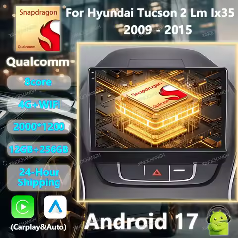 Android 17 Car Radio For Hyundai Tucson 2 Lm Ix35 2009 - 2015 Multimedia Video Player BT 4G LTE 5G W