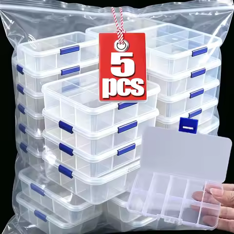 10/15Grids Multi Grid Transparent Plastic Boxes Grid Storage Box Bead String Accessories Classificat