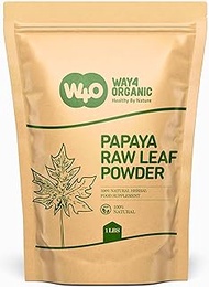 Way4Organic Papaya Leaf Powder 16 Ounces(1 Pound), Dried from Fresh Green Leaves, Good to Make Tea, Juice Extract, 100% Leaves Powder(No Fruit, No Seeds)