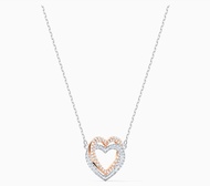 SWAROVSKI INFINITY DOUBLE HEART Necklace สร้อยคอ SWA【PARADISE】 SILVER