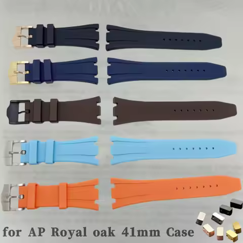 Blue Rubber Silicone Watch Band 26mm 27mm for AP Royal Oak Offshore 15400 26574 26331 15500 Strap Br