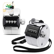 2 Pack Metal Hand Counter Four-Digit Counter with Lanyard Silver Counter Click Counter Handheld Clic