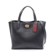 【二手】COACH手提包 Willow Tote 24 2WAY C8869 黑色皮革 Willow Tote 24 女士二手 A