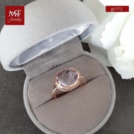 MT แหวนพลอยแท้ อเมทิสต์ (Amethyst) ตัวเรือน เงินแท้ชุบทองสีโรสโกลด์ (Rose Gold Plated) ตัวเรือนเงินแท้ ชุบทองคำขาว  Natural Gemstone Silver Ring (gr372)