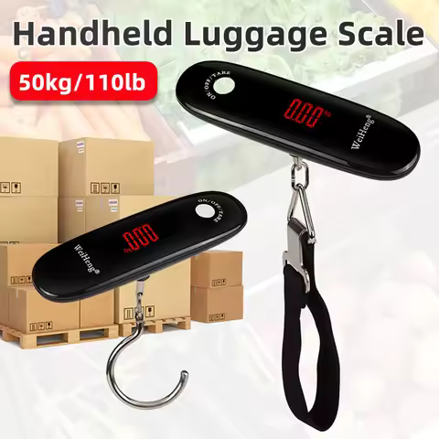 110lb/50kg Portable Handheld Luggage Scale with Backlit,Digital Hanging Baggage Scale for Weighing L