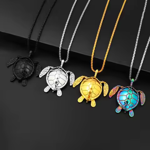 Hot Sale Cross-border Supply Alloy Trendy Turtle Necklace Turtle Necklace Couple beach summer decora
