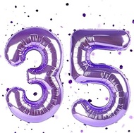Purple Balloon 35, Numbers Balloon Purple, 40 Inch Foil Balloon 3 & 5, Number Balloon 35 Helium Ball