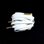 White Premium Leather Lace with Gold Aglet