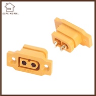 YELGIRL 5pcs XT60E Male Plug, Yellow AMASS XT60E Connector,  Mountable Plastic RC Drone Accessories 