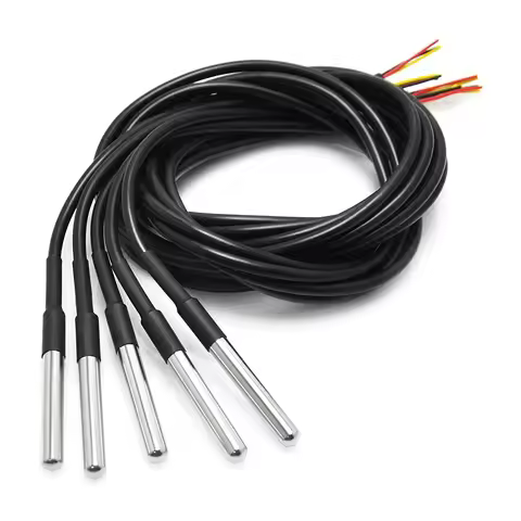 5/1pcs DS18B20 1M 2M 2.5M 3M Waterproof Cable Temperature Probe Waterproof Temperature Sensor DS18B2