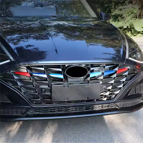 Car front center grid decoration accessories modified exterior ABS color for Hyundai Sonata DN8 2020
