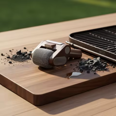 350RPM Electric Roller Grill Brush with Replaceable Brush Head Stainless Steel Grill Cleaner Recharg