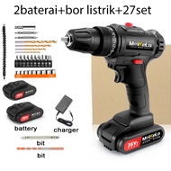 Mesin Bor Baterai Cas Komplit 36VF Bor Impact 10mm Mesin Bor Tangan Bor Listrik Mesin Bor 1 Baterai Cas Bor  Listrik Bor Cas 2 Baterai/bor Cordless/bor Baterai Cas/bor Batre