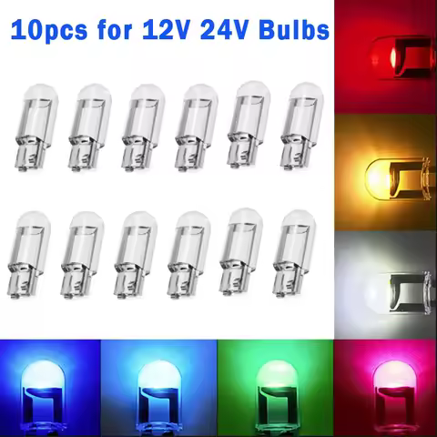 10pcs T10 W5W 194 168 LED Bulbs Reading Light COB Led Auto Dome Lights License Plate Lamp 3000K Ice 