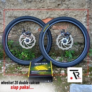 RODA / VELG SEPEDA 20 IN LENGKAP DENGAN BAN DAN CAKRAM DAN SIAP PAKAI OUTDOOR - bicycle storeku