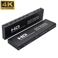 `HDMI Matrix 6x2 HDMI Martrix Switcher 6 In 2 Out with ARC Audio Extractor HDMI Switch Splitter Supp