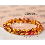 6-8mm petal-covered amber bracelet, certified to be standard