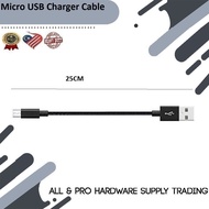 25CM Short Micro USB Charger Cable
