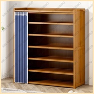 Mr.Bamboo Shoe Cabinet Bamboo Shoe Rack Shoe Storage With Curtains Shoe Organizer ◬ ☋