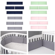 JOJO Baby Cot Side Bumper Newborn Crib Cotton Solid Color Infant Bed Fence Safety