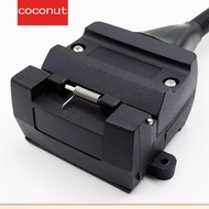 【Coco】1/2 7-Pin Flat Plug To 12-Pin Socket Plastic Portable Universal Extension Spiral Cable Trailer Connector Trailers Adaptors