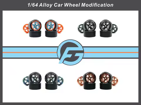 FANSGUY 1/64 Adult Car Model Wheel Parts 1Set 11.2mm Detachable Smooth Tires MMS-F/FP Series for HW