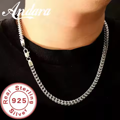 Andara 925 Sterling Silver Gold Plated 8mm Cuban Side Chain Necklace Mens Favorite Accessories Jewel