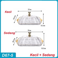 Estation - Luxury Tray Decoration Snack Fruit Tray/ Tray/ with Gold Handle